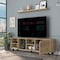 Tuhome Valdivia Tv Stand for TV's up 70 in. Four Open Shelves, Five Legs, Light Oak RLD6712 - alternate 1